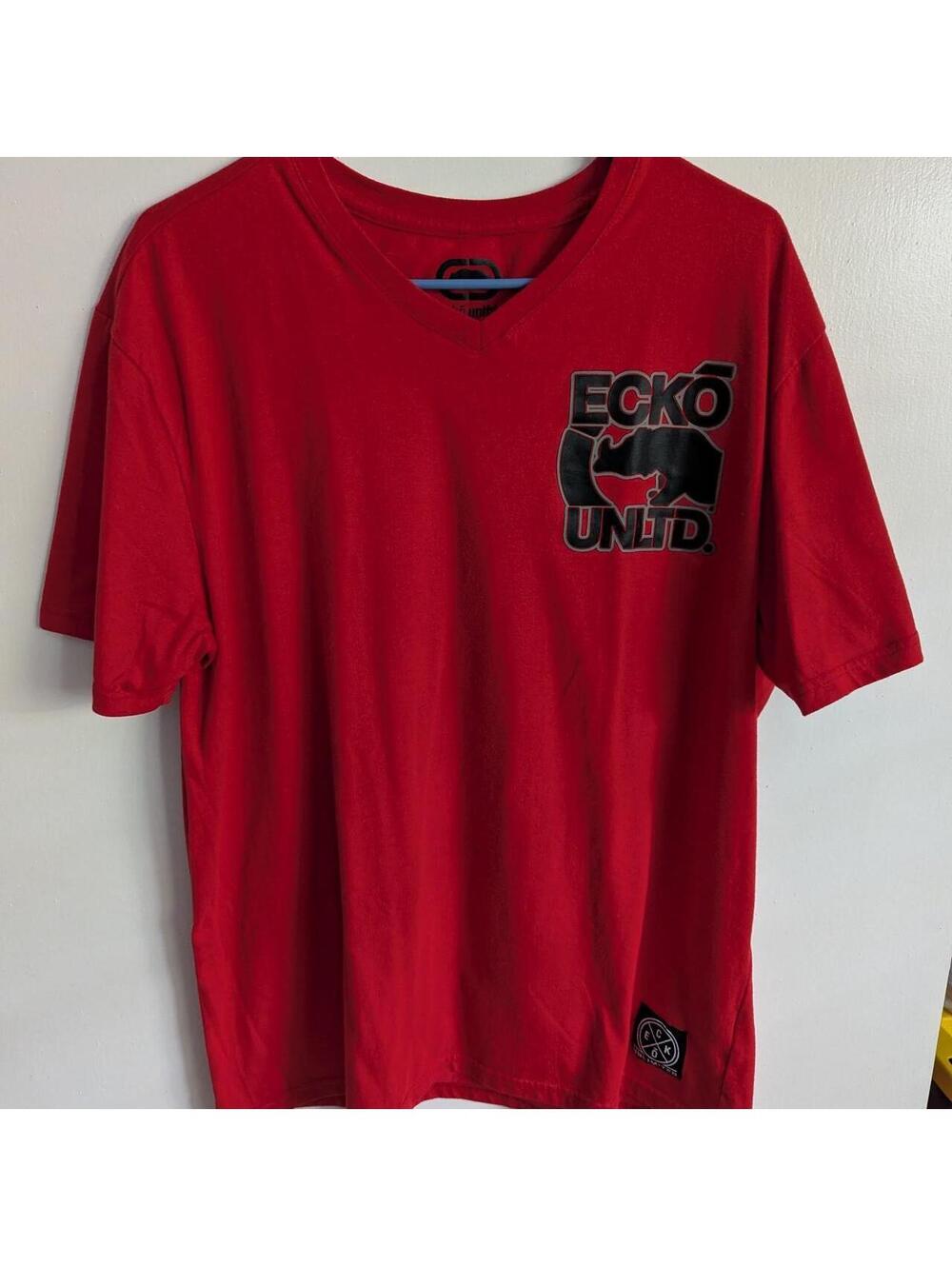 Ecko Unltd Rhino Logo V-Neck T-Shirt